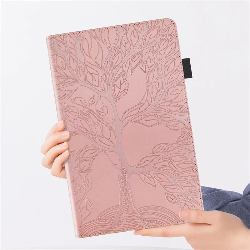 Funda for Redmi Pad Pro Case 12.1 Inch 2024 Tree Embossed Stand Back Shell for Xiaomi Poco Pad 12 1 Case Cover Tablet Case