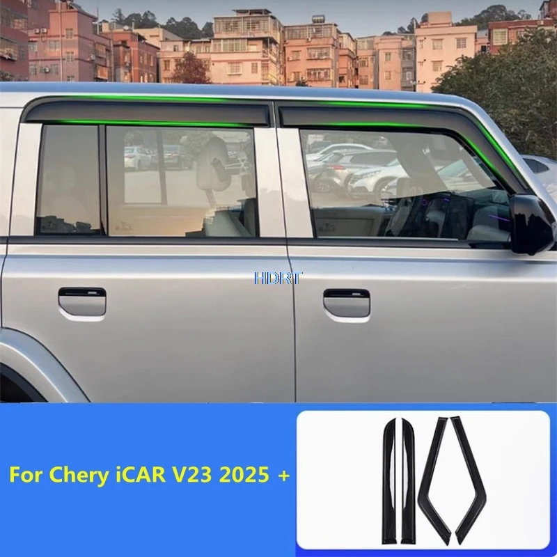 

Стайлинг автомобиля, навес для Chery iCAR V23 2025 + козырек на боковое окно, защита от солнца, дождя, дыма, защита от атмосферных воздействий, накладка
