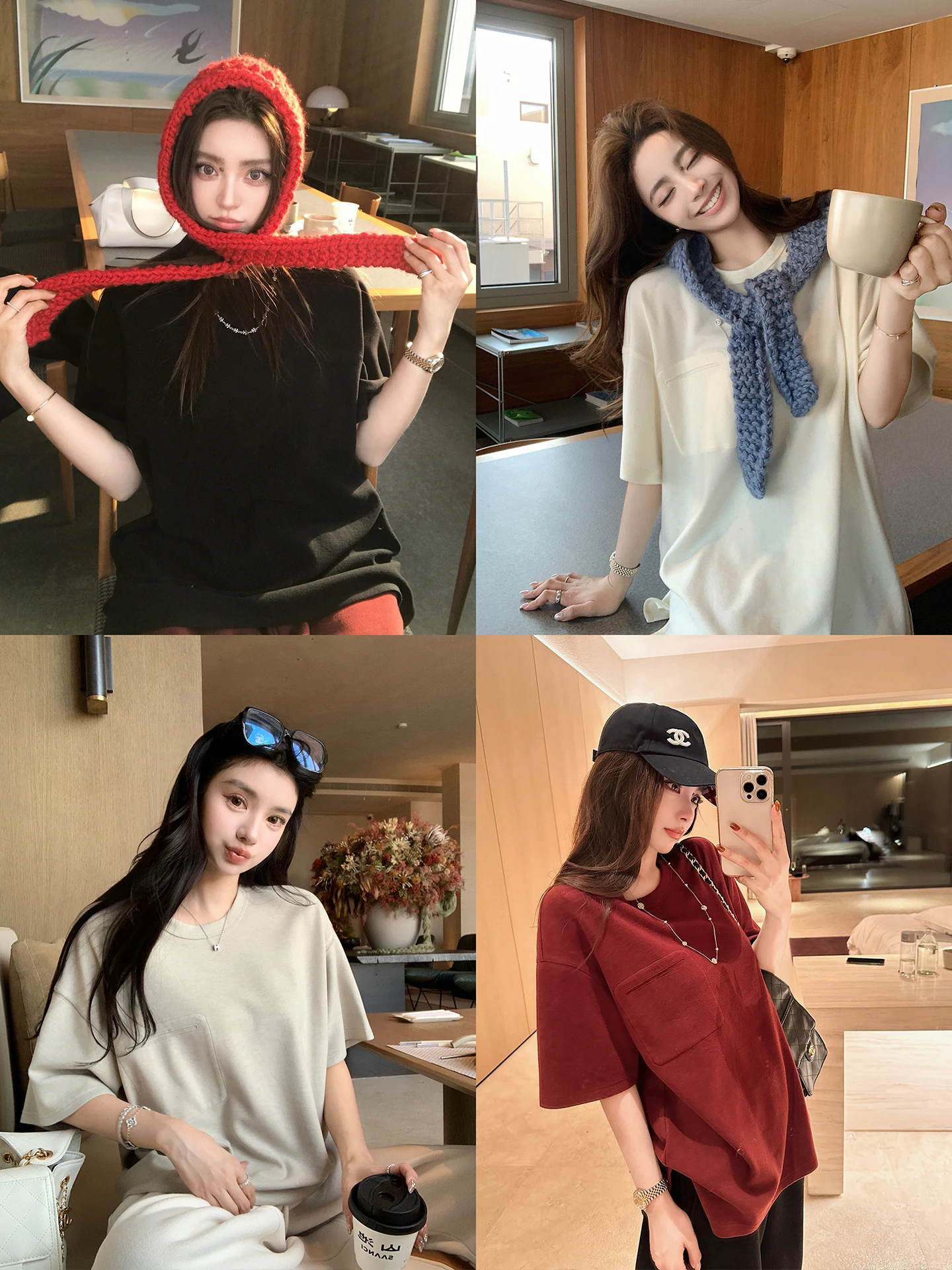 

Удобная женская футболка Lilylikes из модала, ацетата и шерсти, мягкая, уютная, круглой формы, однотонная, повседневная