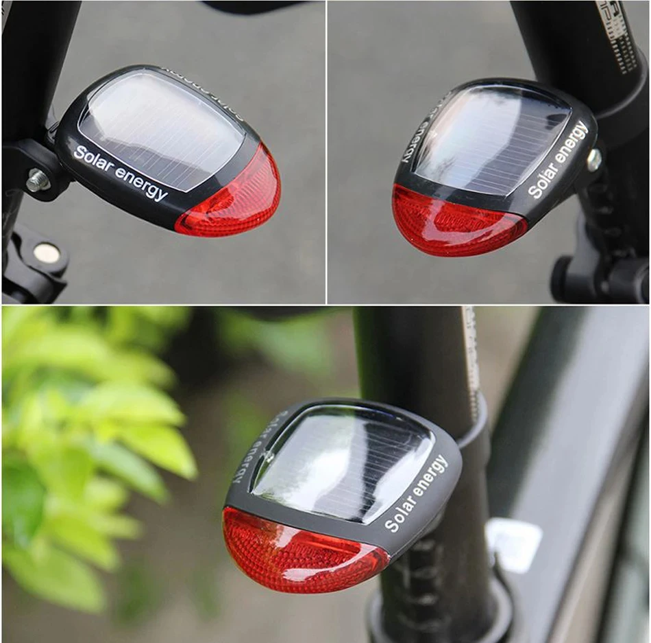 Bike Front Lights Night Riding Bicycle Taillight Solar Energy Light Outdoor Waterproof Safety Warning Lights Lamp MTB Cycling