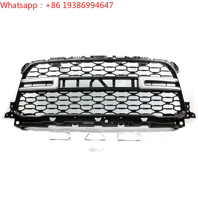 For DLF 2019+ for for 2500 Front Bumper Black Grille Replacement LED Light Plastic Mesh Net 100% Fitment Easy Installation