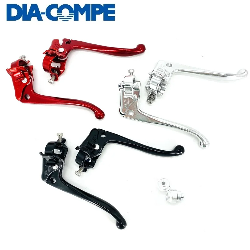 Dia-Compe City Retro Bike Brake Levers 22.2mm Aluminum Alloy Calipers V Brake Levers Hinged Installation Quick Release Clamp