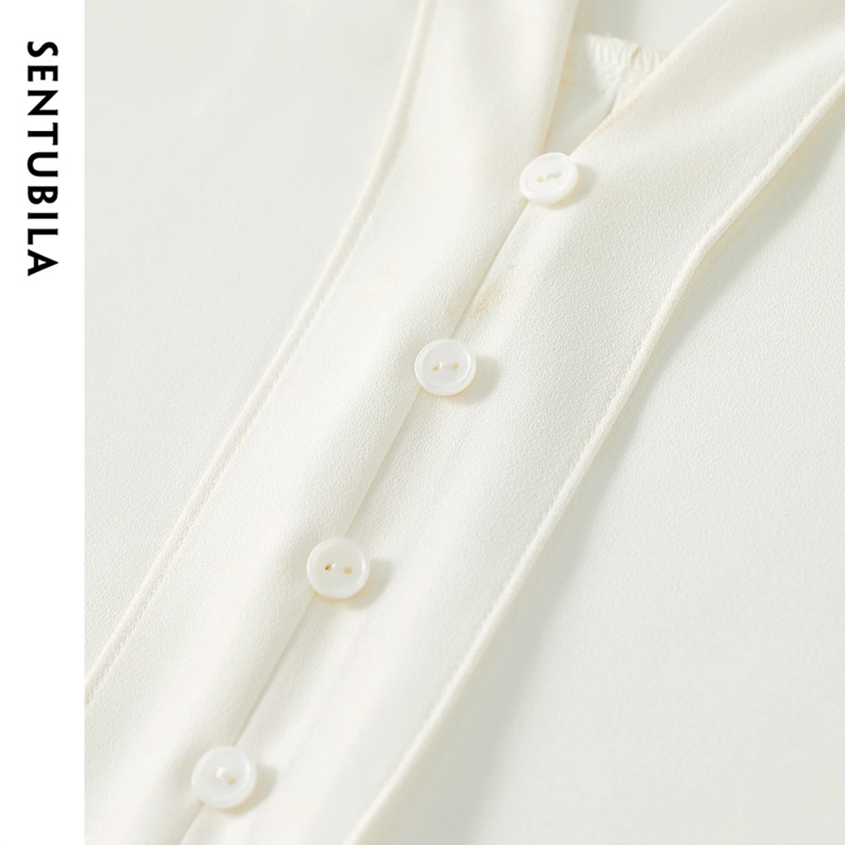 SENTUBILA Elegant Fashion Blouses Women 2025 Spring Fall Long Lantern Sleeve Office Lady Workwear Blouse Top for Woman 151C57783