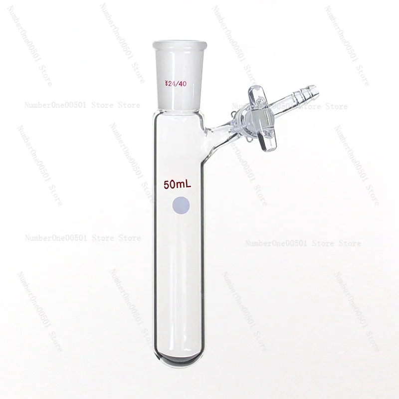 Glass Grinding Mouth Tetrafluoro Section Gate Reaction Tube Polymerization Schlenk Tube Glass Instrument 25/50/100/250ml