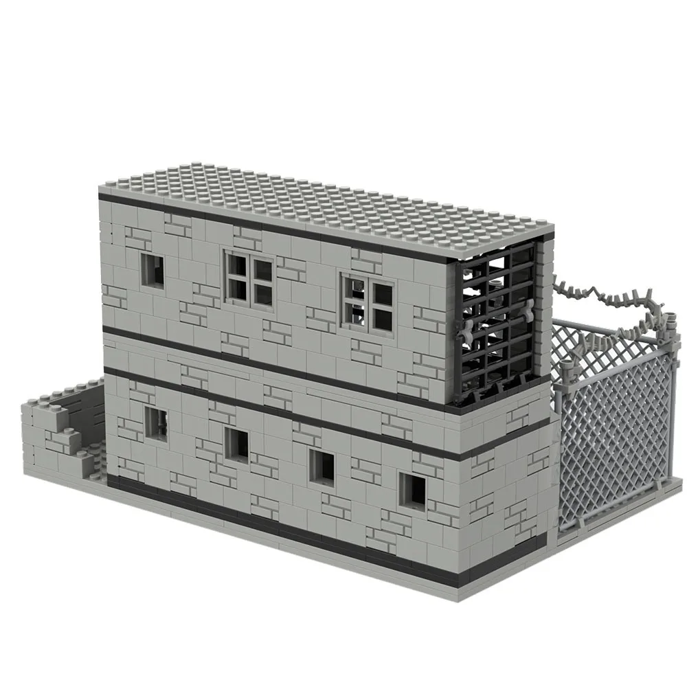 Mini figurines militaires MOC pour garçons, poste de police de la ville, cellules de prison, blocs de construction compatibles avec les légos, jouets en briques