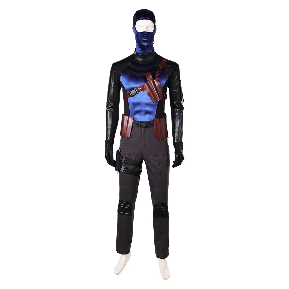 Fantasy Cosplay Costume Adult Bullseye Jumpsuit  Men Mask Bodysuit for Male Daring Devil Villain Halloween Carnival Party Suits