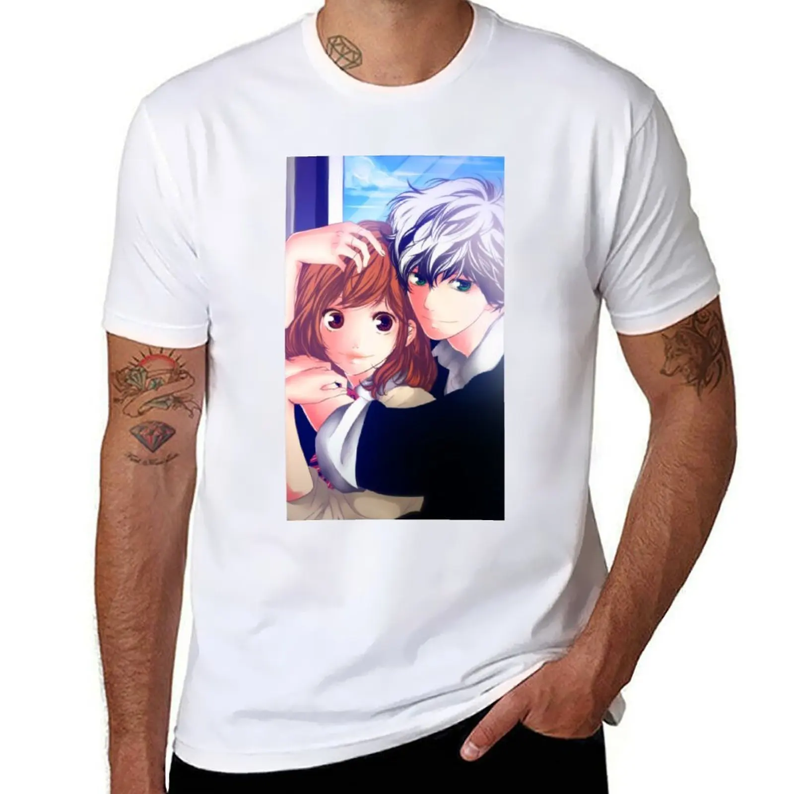 

Ao Haru Ride Blue Spring Ride T-Shirt man tshirt t shirt for man 100 percent cotton T-Shirt