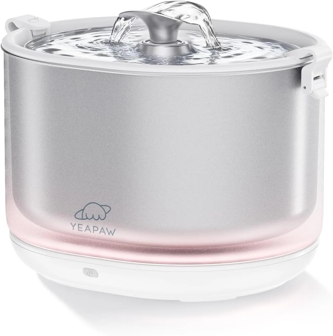

Wireless Stainless Steel Cat Water Fountain, Pumpless 2.5L Dispenser with Buckets & Bowl, BPA-Free, Easy to Clean, White for Indoor Cats