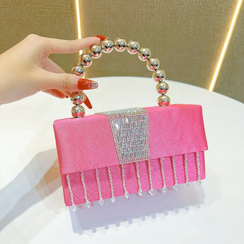 

Luxury Women'S Bridal Wedding Purse Party Prom Rhinestone Pearl Woven Crossbody Bag Fashion Evening Bags