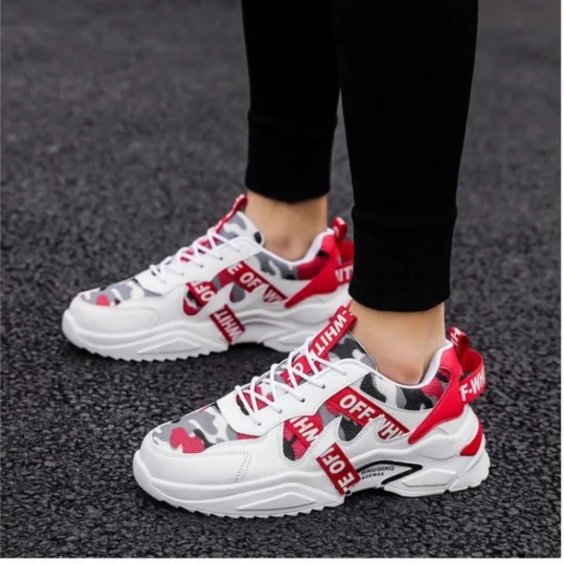 Men's Shoes 2023 Brand Cross-tied Men's Vulcanize Shoes New Color Matching Hot Sale Round Toe Casual Light Breathable Sneakers