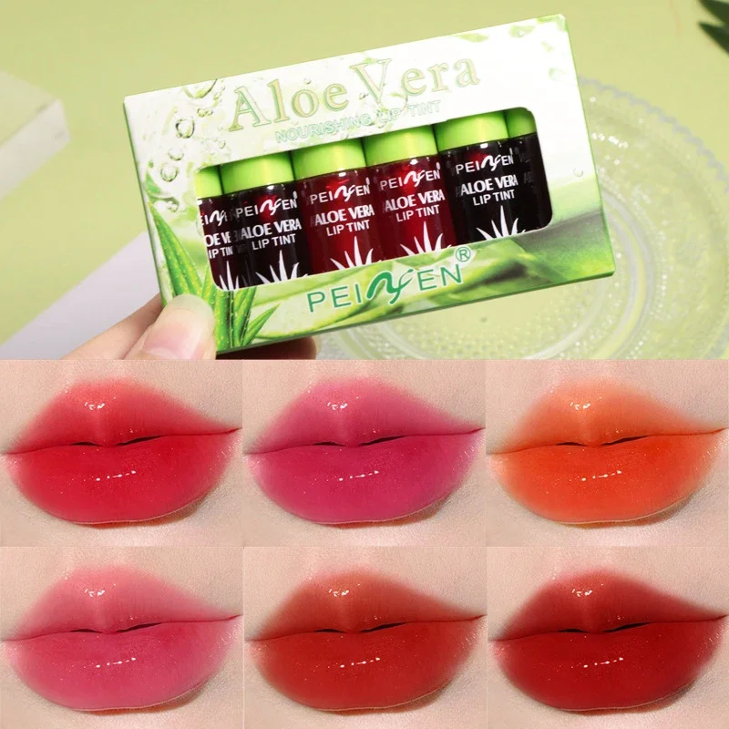 Aloe Vera Lipstick Water Moisturizing and Moisturizing 6-Pack Small Set Lip Glaze Skin care