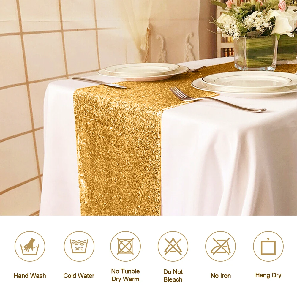 Sparkly Sequin Table Runners for Wedding Decoration Glitter Table Runners Christmas Birthday Baby Shower Party Decor Wholesale