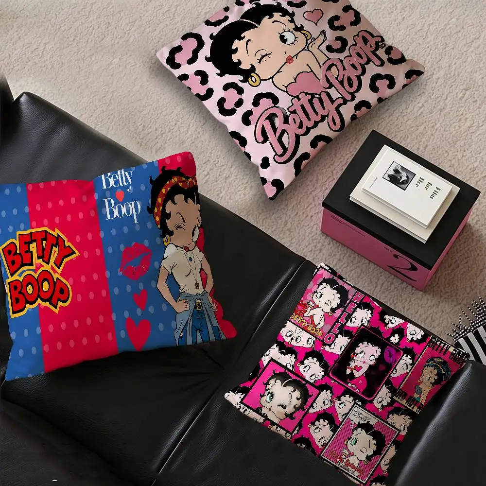 B-Betty Girl B-Boops Cushion Cover Car Throw Pillow Case For Sofa Car Christmas Gift 40x40cm 45x45cm