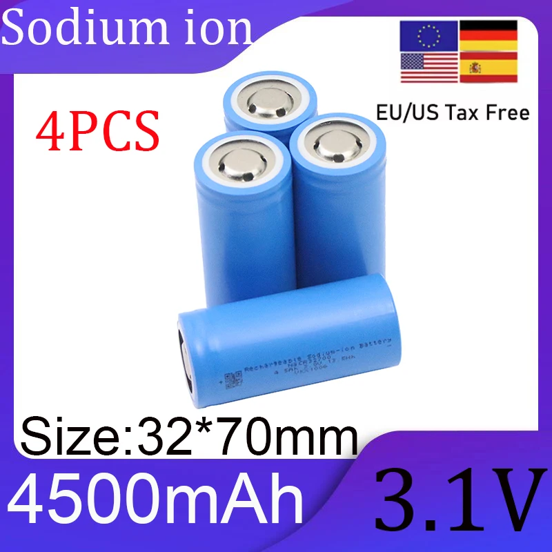 

4PCS brand new original 3.1V 4.5Ah sodium ion 4500mAh battery, resistant to high and low temperatures high rate discharge at 10C