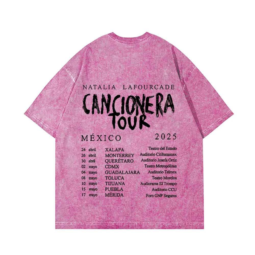 

Natalia Lafourcade Cancionera Tour Merch хлопковая винтажная стирка футболка мужская/женская футболка с круглым вырезом уличная футболка с графическим рисунком