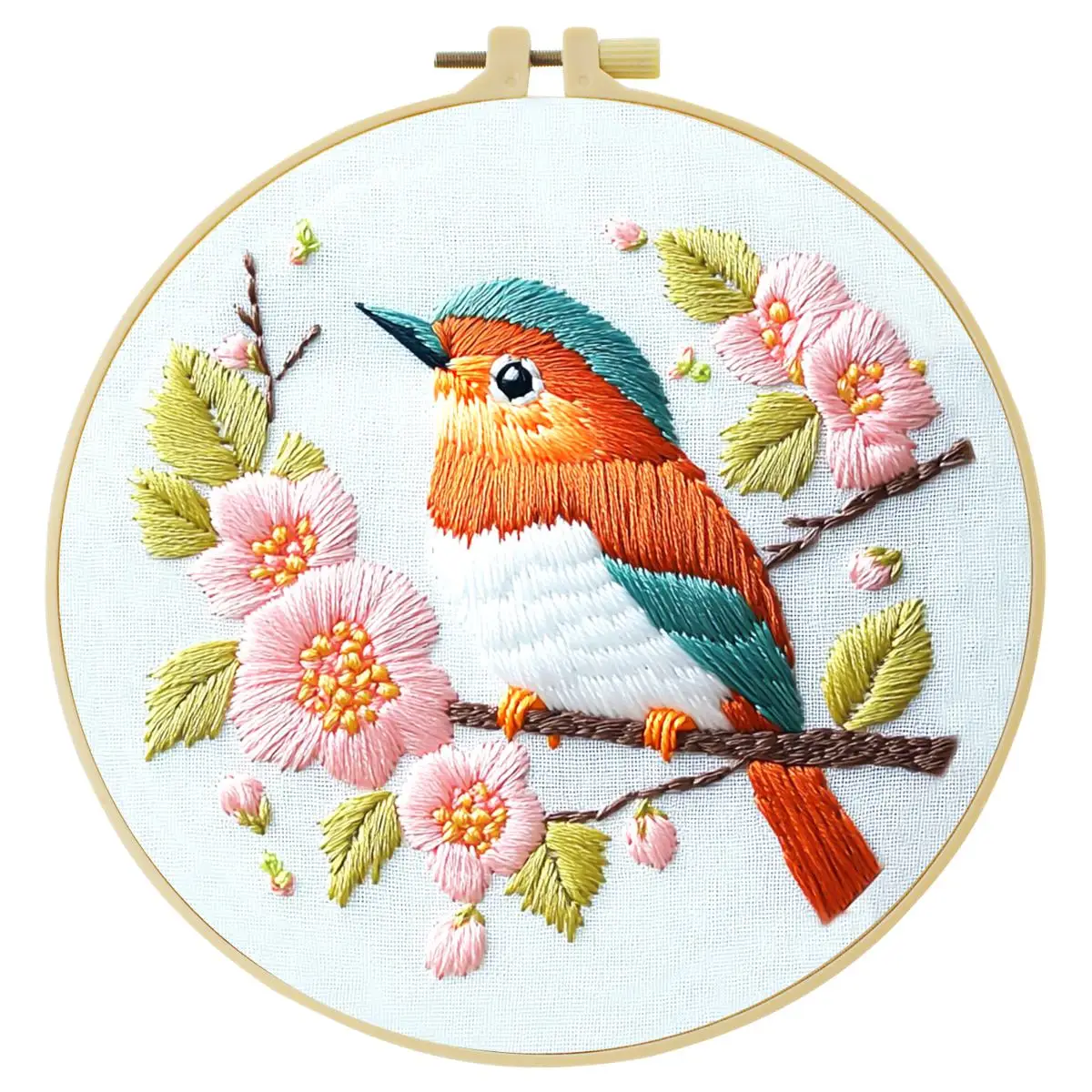 1 Stück 20X20CM/15X15CM 7,87/6,3 Zoll Vogel-Stickerei-Starter-Kit DIY-Kit DIY-Stickerei-Set Handarbeiten Nähkunst Nadelkunst – Detail 4