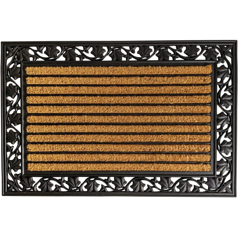 

Ivy Leaf, rubber-backed natural Coir Doormat, entry mat for indoor or outdoor use, 24 "x 36", C04 (c04s2436il) Brown