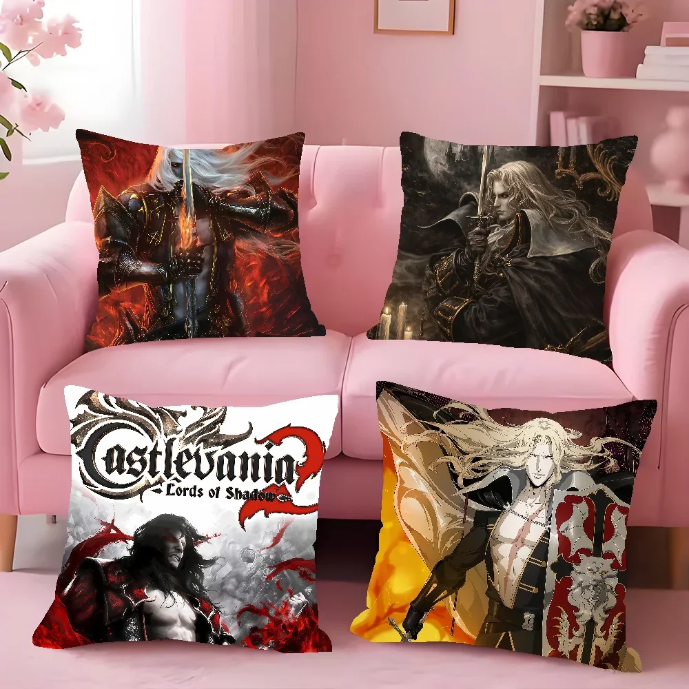 Moive C-Castlevania Anime Cushion Cover Square Double-Sided Printing Sofa Cushion Cover Pillowcase Bedroom Bedside