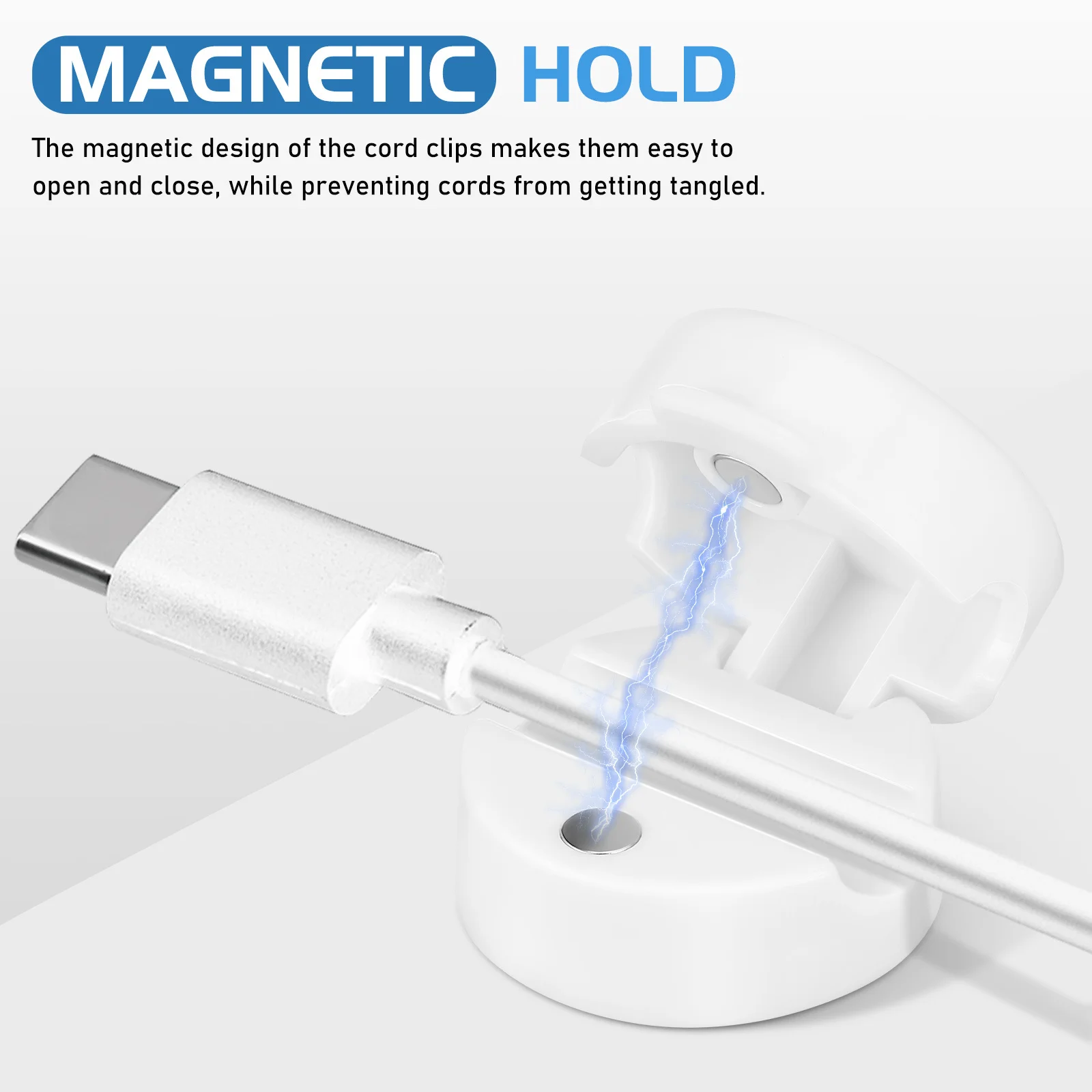 

6Pcs Cable Clips Magnetic Cord Holder Adhesive Cable Organizer for Charging Cords Headphone Wires Desktop Wire Clips Office Home