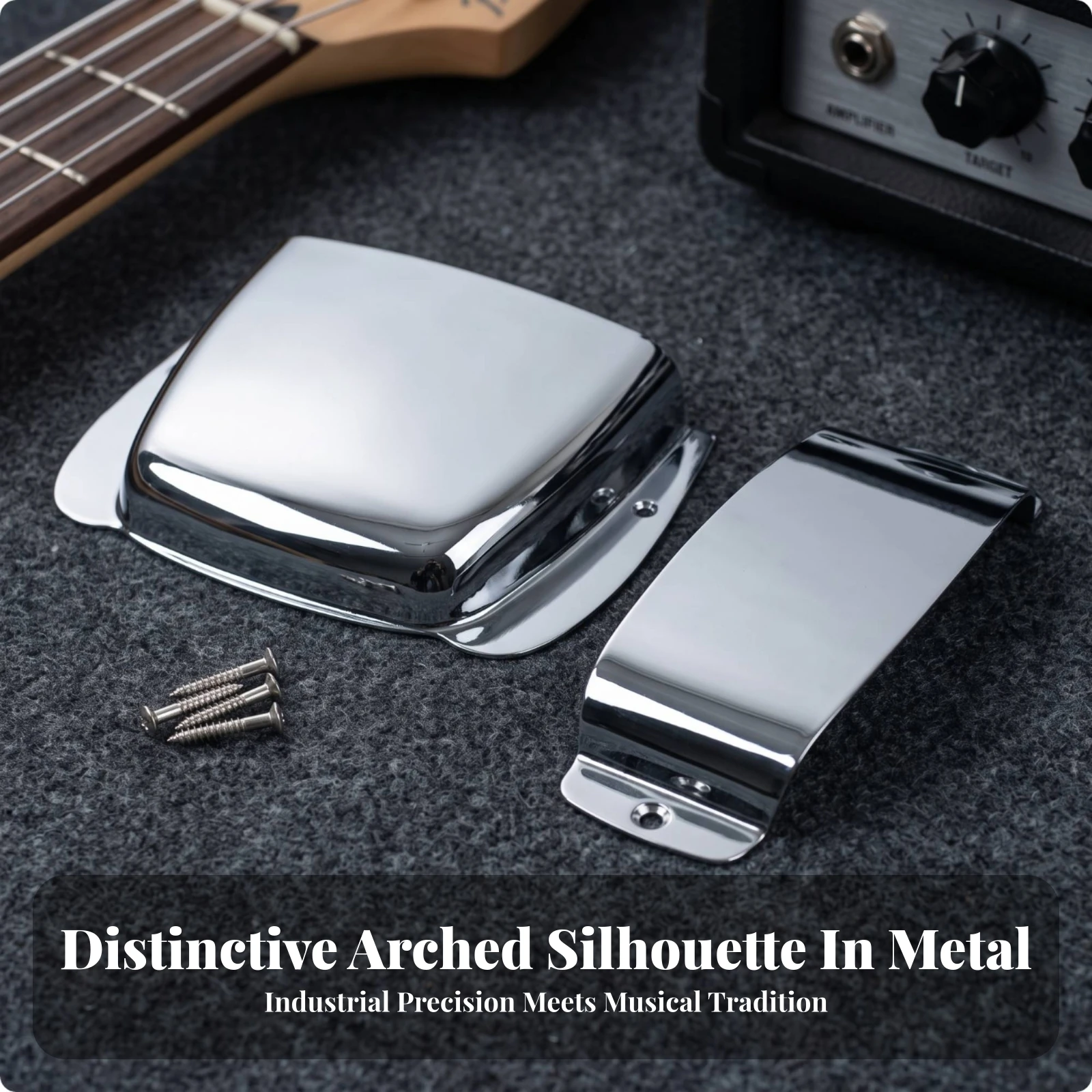 2 Pieces Bass Pickup Cover Impact-Resistant Bass Pickup Protection Cover with Screws Hardware Heavy-Duty Exact Fit for Luthier