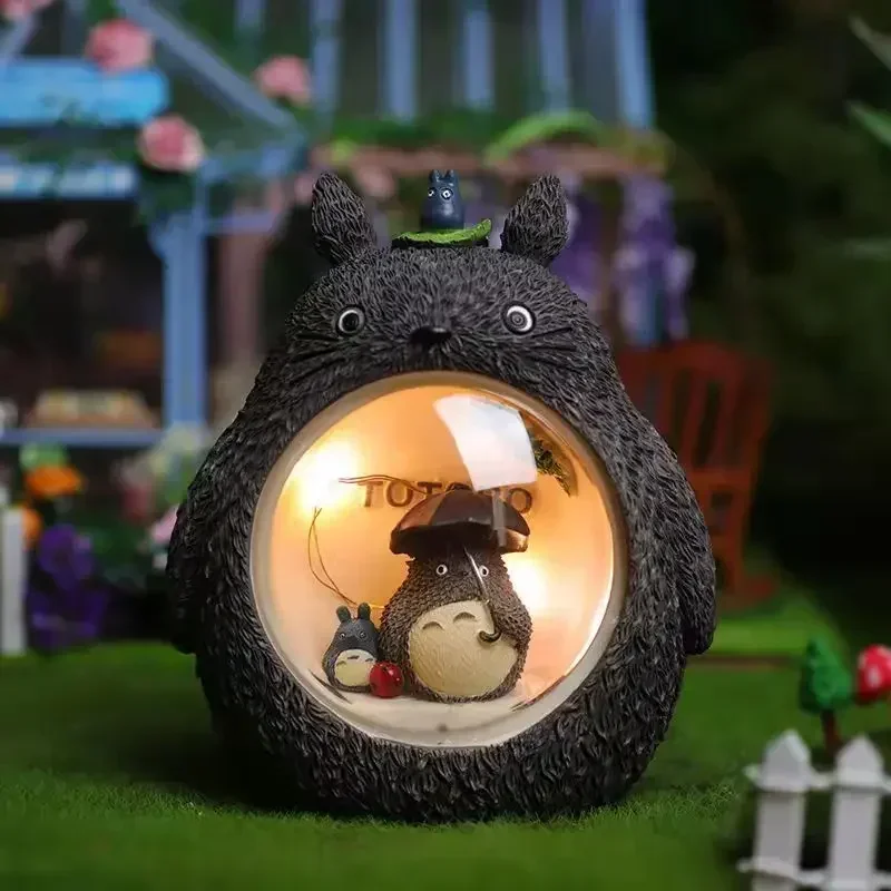 Totoro LED ضوء الليل الكرتون ستار ضوء البطارية لغرفة النوم جو ياباني الجدول زينة زخرفية ضوء الأطفال هدية #4
