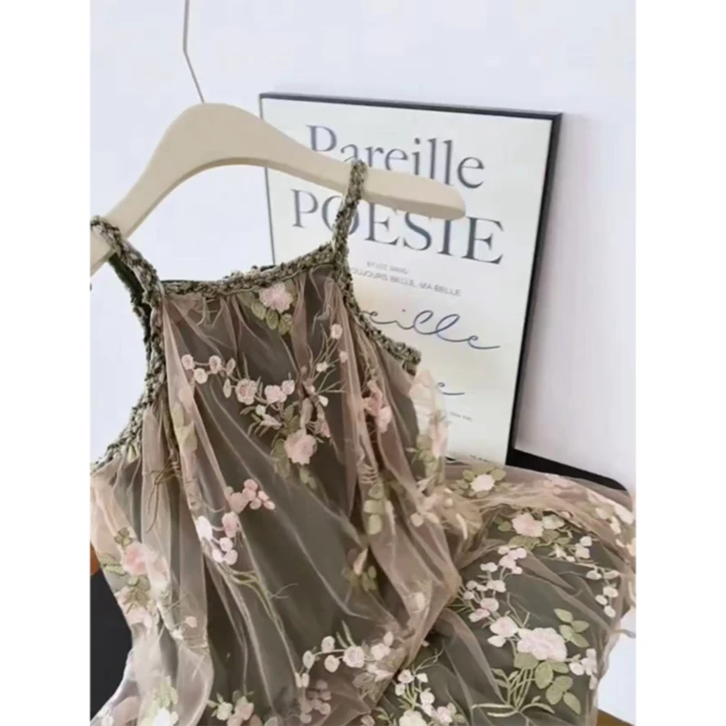 Plus Size Rose Bloemen Afslanken Dr Casual Dames Faion Design Zomer Midi Rok A-lijn Sve Ins Sle Mid Lange Dr