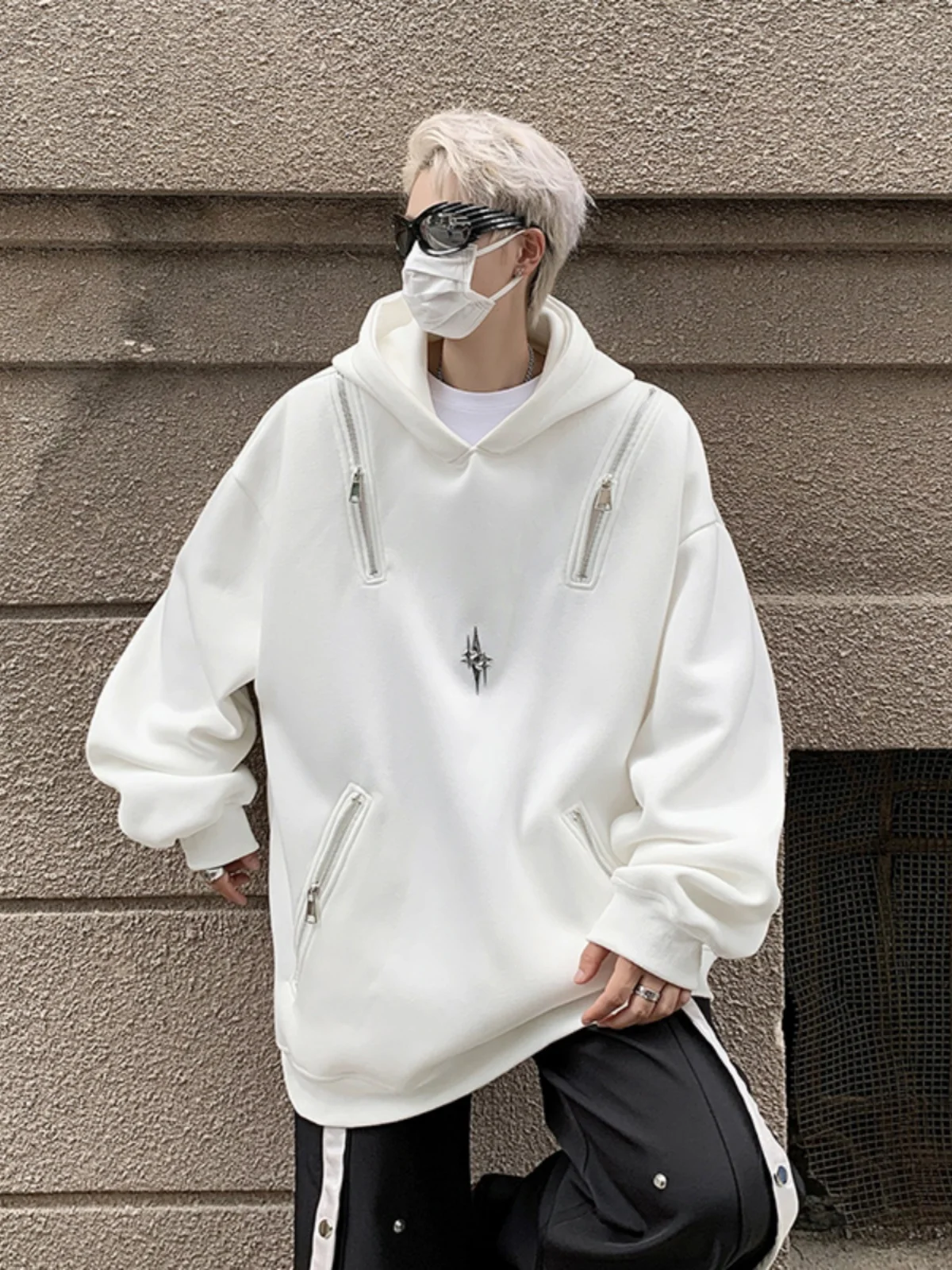 

Мужская толстовка American Sle Heavyweight с белыми вставками, металлической молнией, наплечными вставками, повседневная, премиум-класса