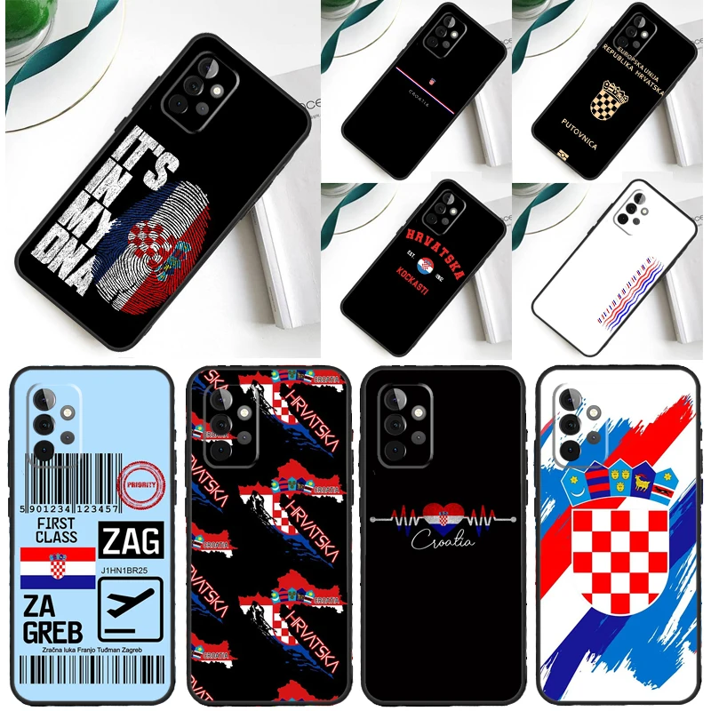 Croatia flag Case For Samsung Galaxy A54 A34 A24 A14 A12 A22 A32 A42 A52 A72 A52S A51 A71 A13 A53 Cover