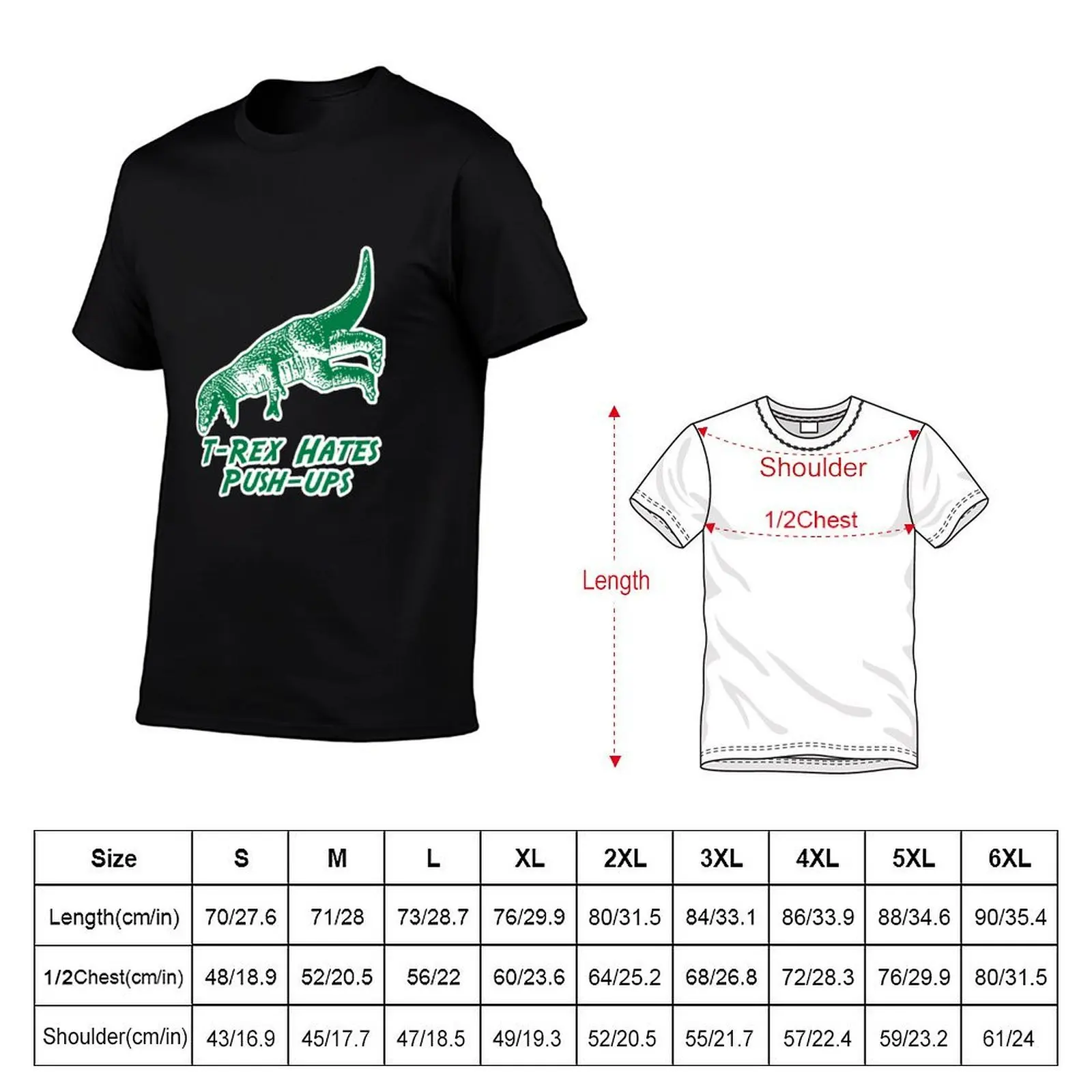 T-Rex Hates Push-Ups T-Shirt tops clothes mens graphic t-shirts funny