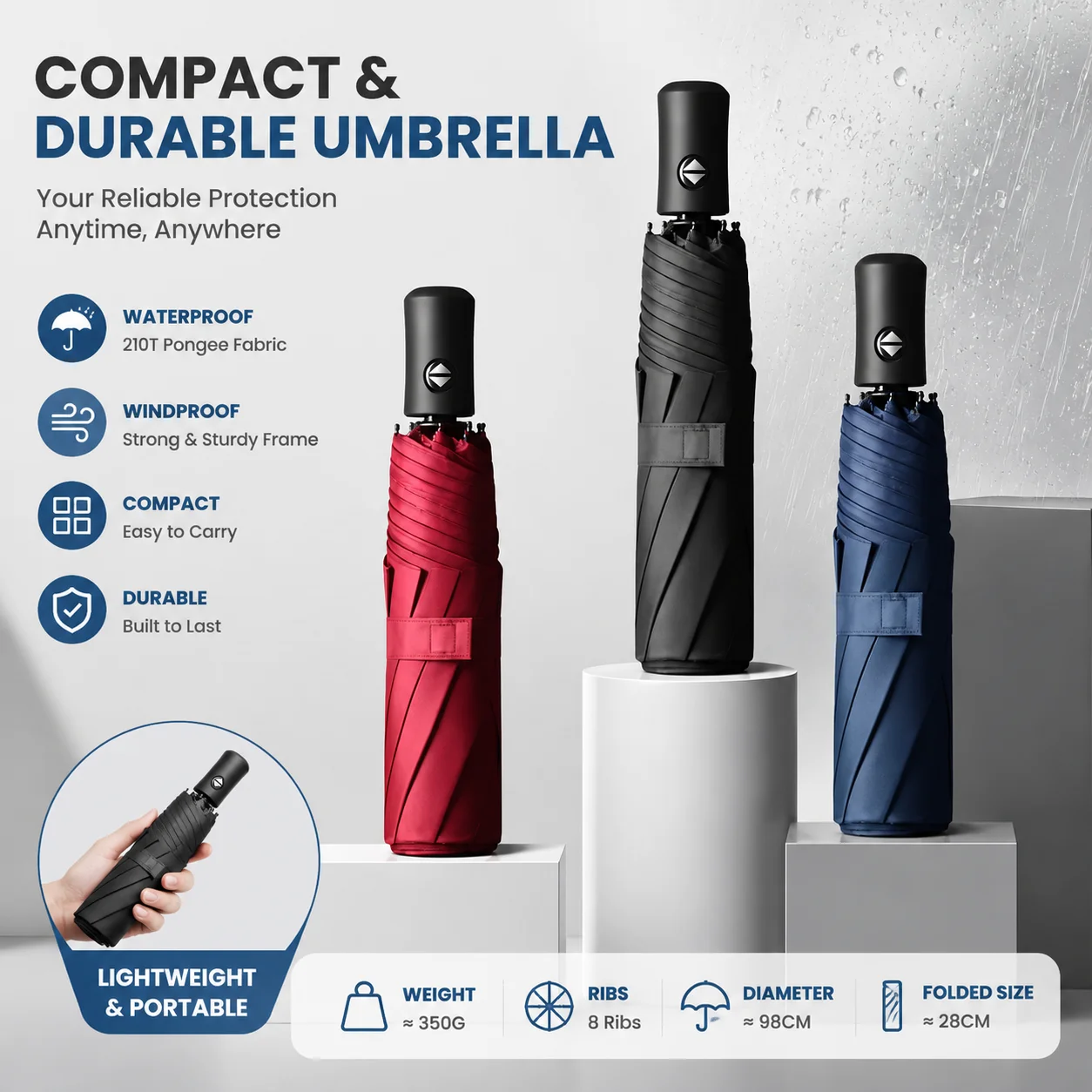 Golf Umbrella Large - مظلة سفر كبيرة أنيقة، مظلة متينة