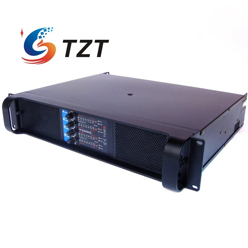 เครื่องขยายเสียงสำหรับเวทีเครื่องขยายเสียงสี่แชนเนล Tzt 4x2500W กำลังไฟสำหรับอุปกรณ์ดีเจระดับมืออาชีพ