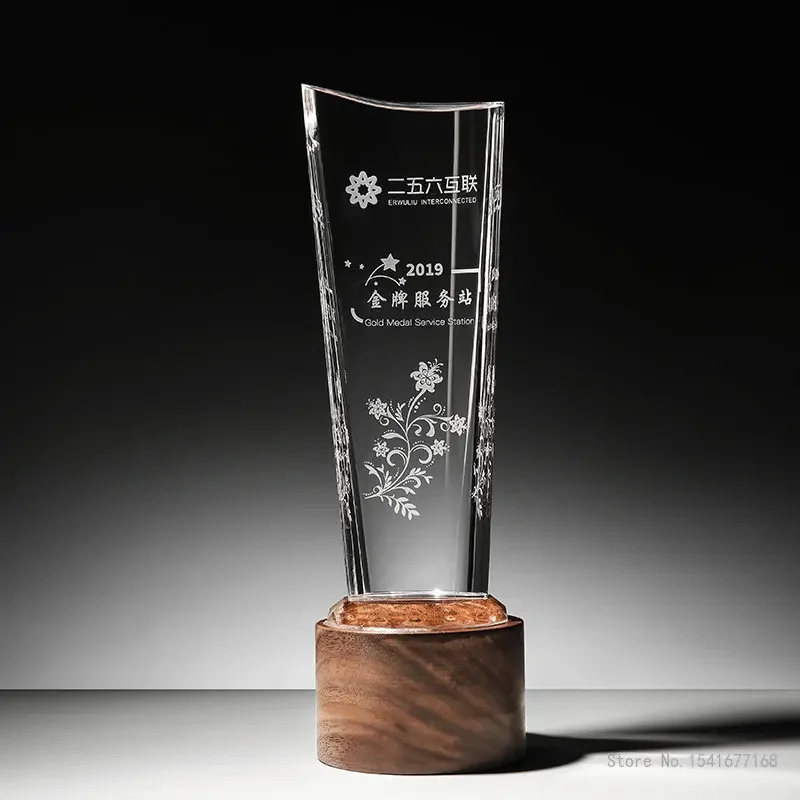 Customized Crystal Trophy, Custom Bubble, High Grade Excellent Company Annual Meeting Award, Lettered Glass Home Decoration, 1Pc