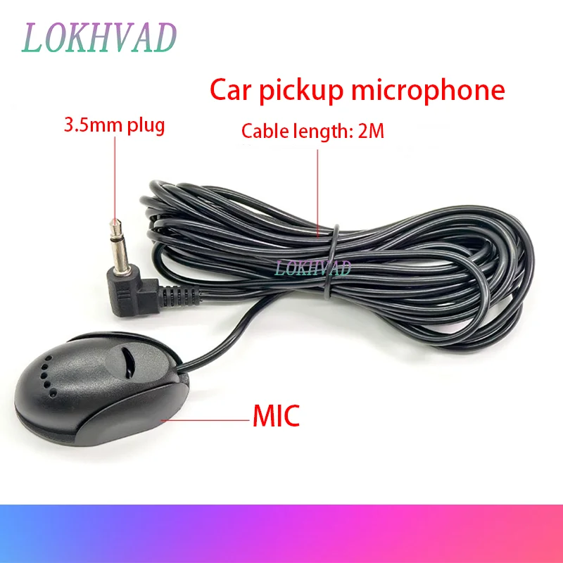 Mini micrófono para coche, micrófono con cable de 3,5mm para Audio estéreo de coche, micrófono manos libres para reproductor de Radio DVD, mini micrófono tipo pasta