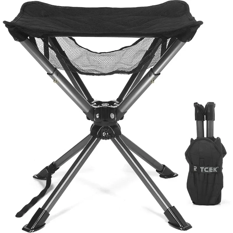 

Swivel Portable Camping Stool, Collapsible Folding Outdoor Stools for Adults, Foldable Lightweight Compact 360 Stool Chair