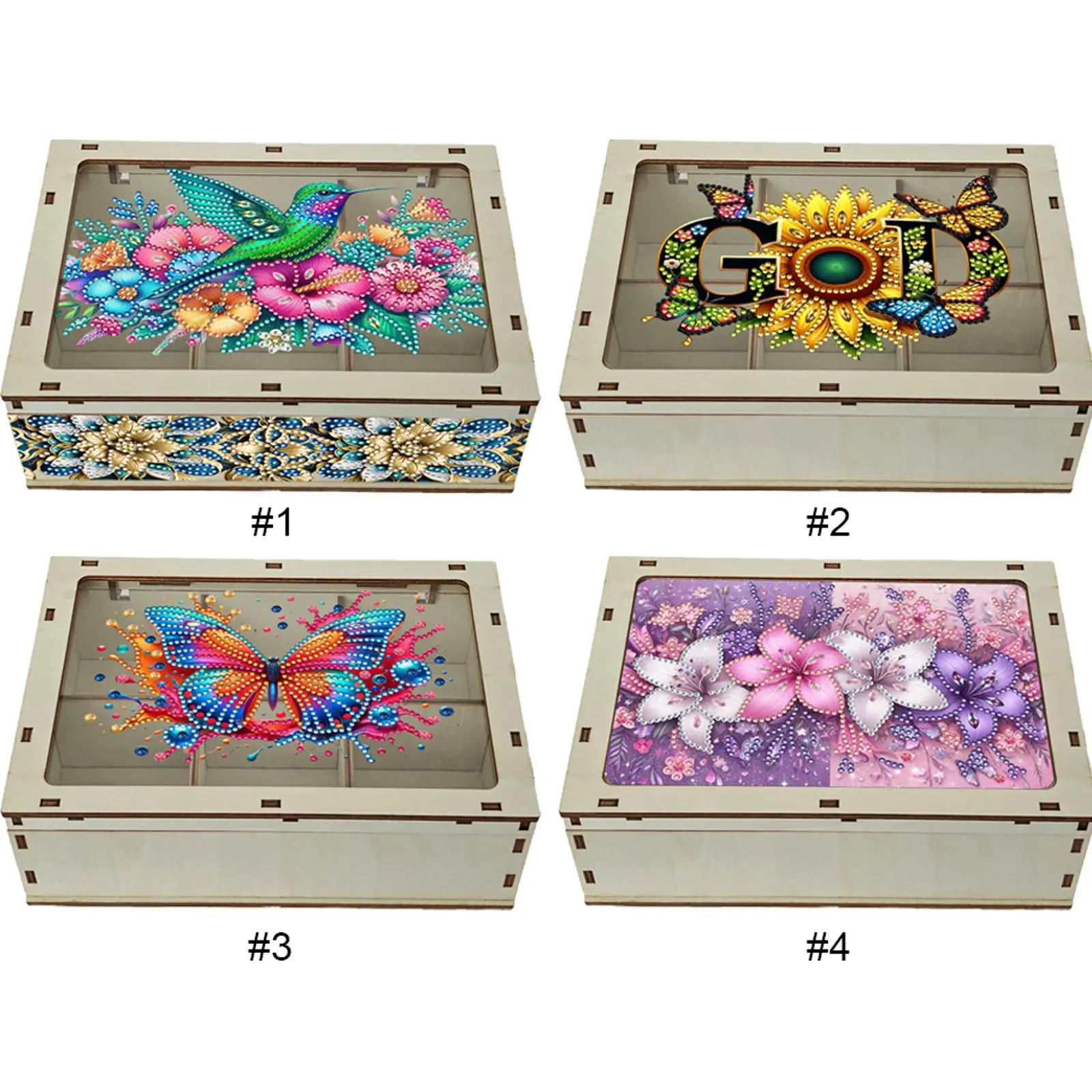 

Diamond Painting Storage Box Wooden Box Diamond Painting Holder Case DIY 5D Diamond Painting Jewelry Box for Women Girls