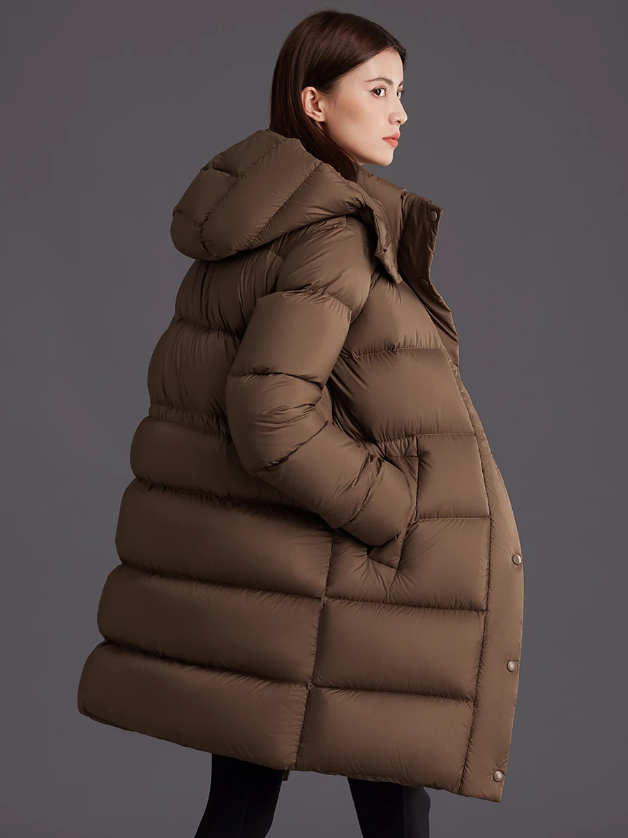 

Winter Goose Down Jackets Women Ultra Thick Warm As Quilt Hooded Long Duck Down Coats Korean Fashion Long Puffer Jackets casaco