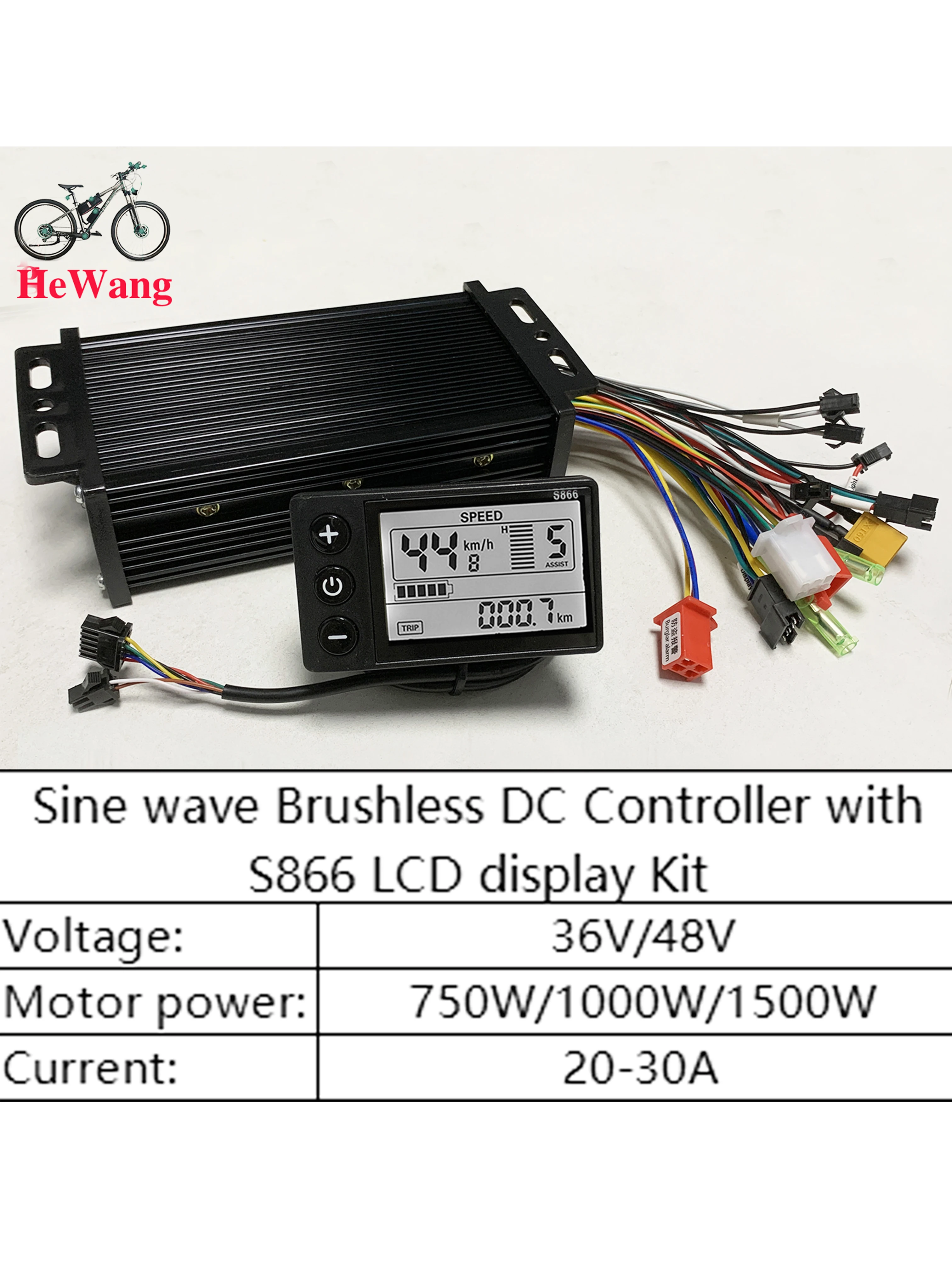AliExpress NONE 36V 48V 30A 750W 1000W 1500W E-bike Sine Wave Brushless Motor Drive Controller +S866 LCD Display Kit for E-Mountain Bike Scooter