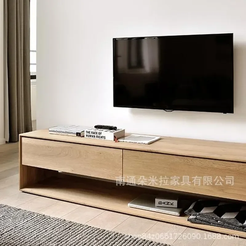 American Solid Wood TV Cabinet for Small Apartment Living Room Simple Modern High End Media Console