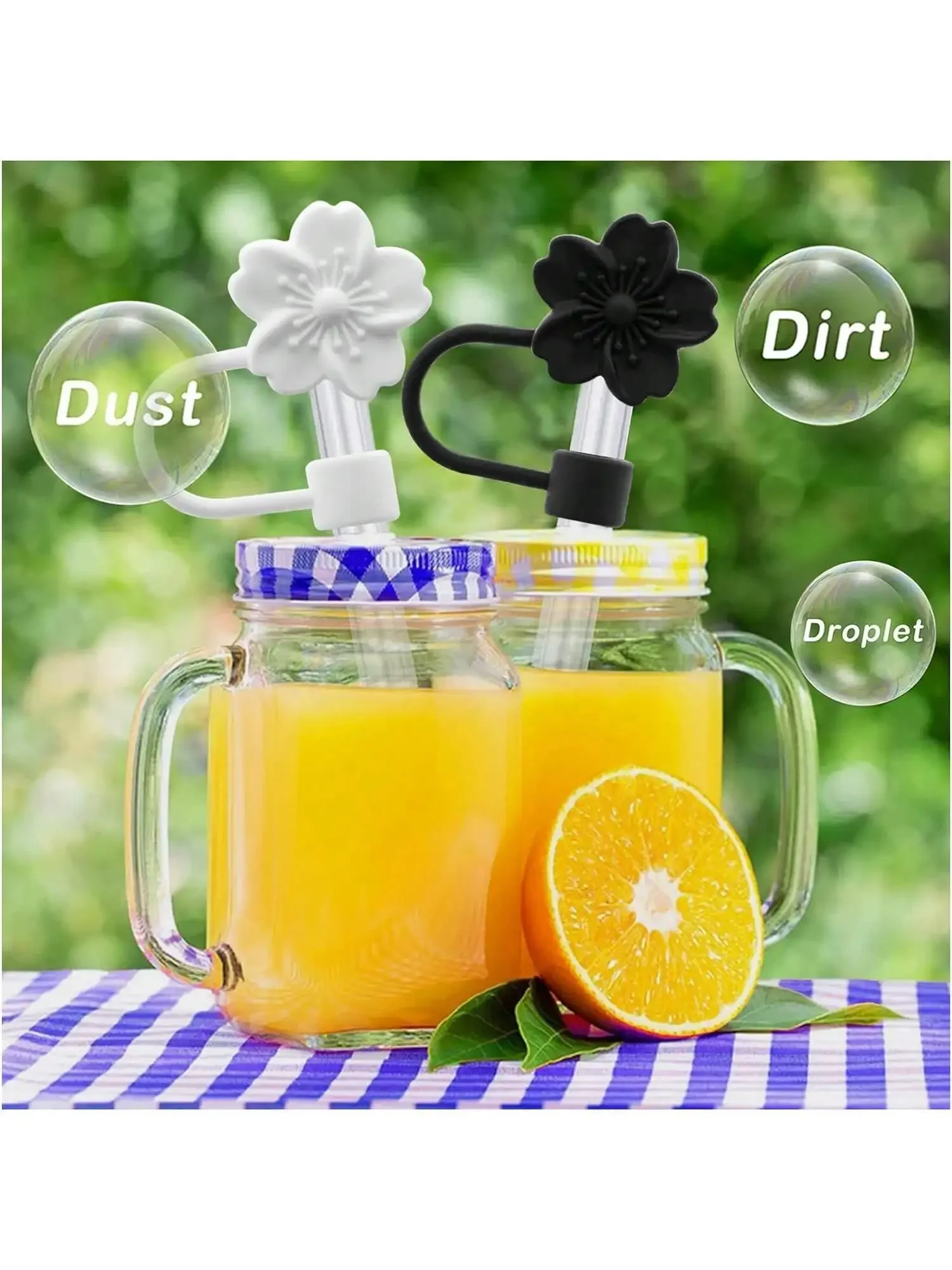 غطاء من القش لكأس ستانلي ، غطاء علوي سيليكون ، متوافق مع 30 و 40 أونصة كوب بمقبض ، مقاوم للأتربة قابل لإعادة الاستخدام ، 10: 1 #6