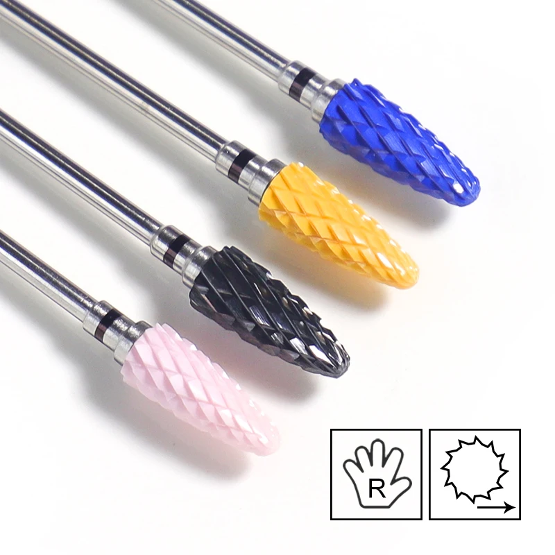 Keramik Fräser Flamme Hartmetall Nagel Bohrer Bits Rosa Gel Entferner Elektrische Maschine Bohrer Polieren Peeling Nägel Kunst Werkzeuge – Detail 1
