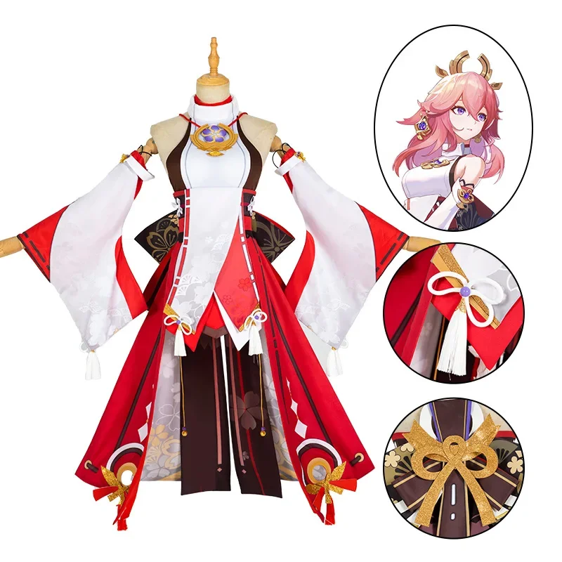 Genshin impact Yae Miko cosplay costume guuji Yae fancy outfits guuji full set guuji Yae dress headwear game suit