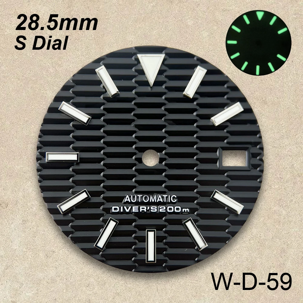 28.5mm SKX007 Slope S Dial Fit NH35/NH36/4R/7S Japanese Movement Green Luminous High-Quality Watch Modification Accessories