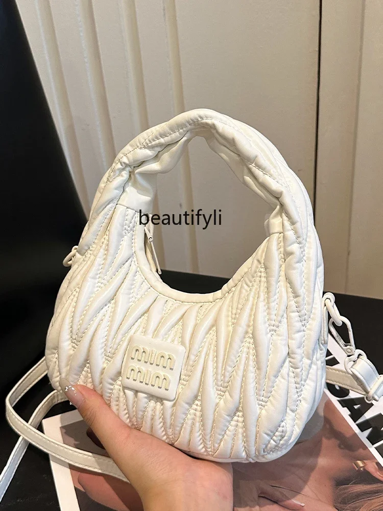 

Women's Pleated Pea Bag South Korea Fashionable Simple Shoulder Bag Summer Niche Fashion Dumpling Bag