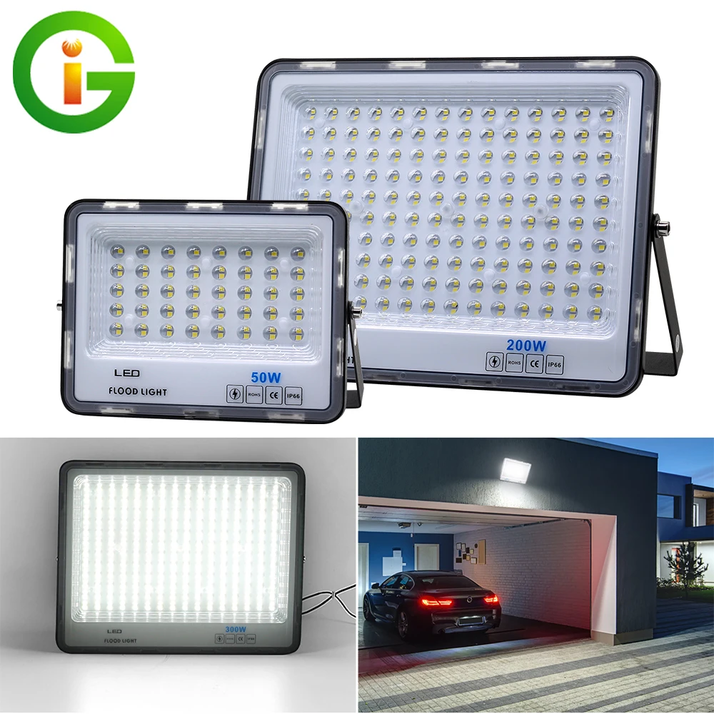 IP66 Waterproof LED Floodlights AC220V 300W 200W 100W 50W LED Hanging Exterior Outdoor Wall Lamp Spotlight