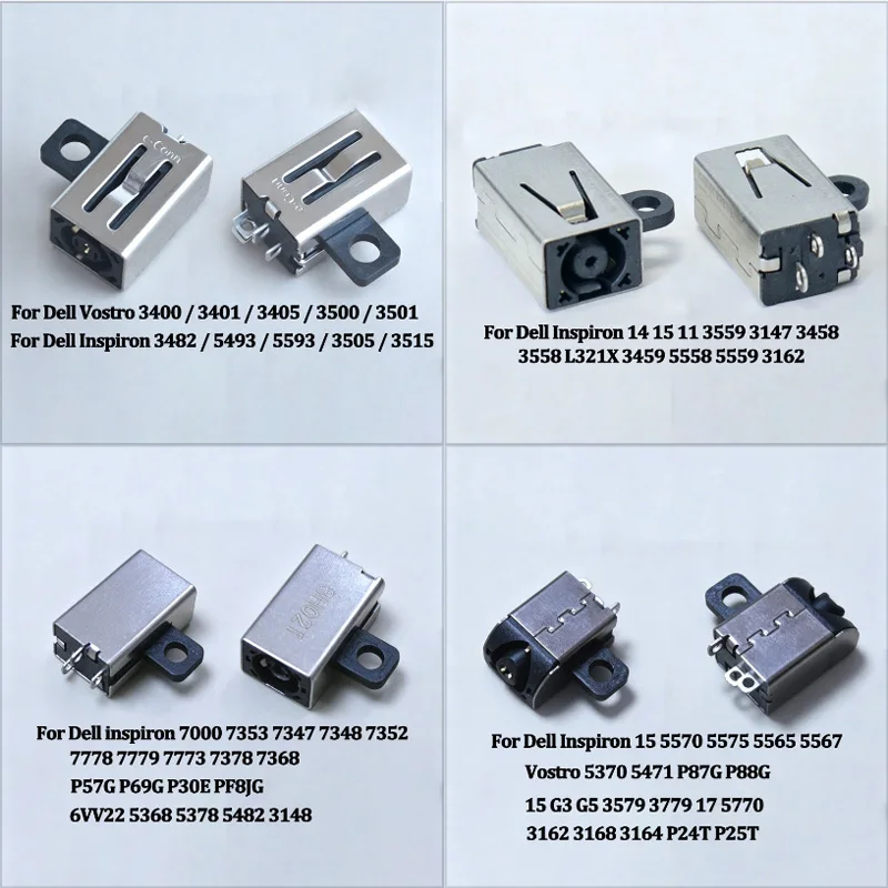 1-5 DC Power Jack Connector for Dell Inspiron 5555 5558 5559 V3558 V3559 3459 5458 5459 7460 7560 3147 5565 5567 5370 P87G 5575