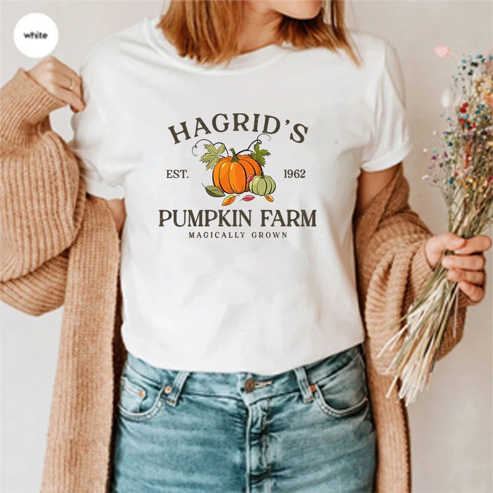 Hagrid's Pumpkin Patch Women's T-shirt Fall Halloween Shirt Thanksgiving 2026 Tee Halloween Tops Magic Shirts Book Lover Gifts