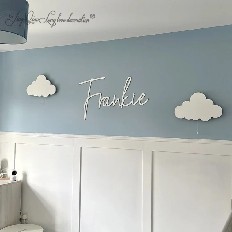 Custom  Boy's Nursery Decor Wooden Name Sign SCRIBBLE FONT - Wall Art - Personalised Baby Name Sign Nursery