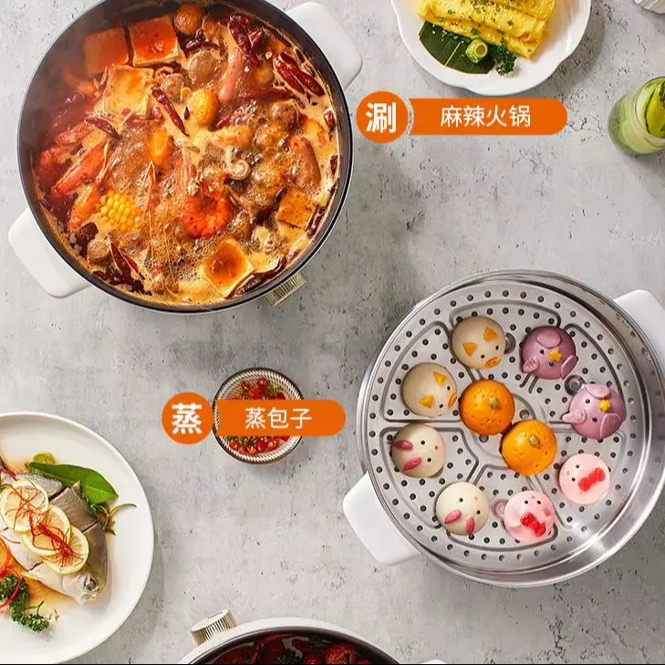 Electric steamer Multifunctional household double-layer stainless steel integrated non-stick large-capacity electric cooking pot