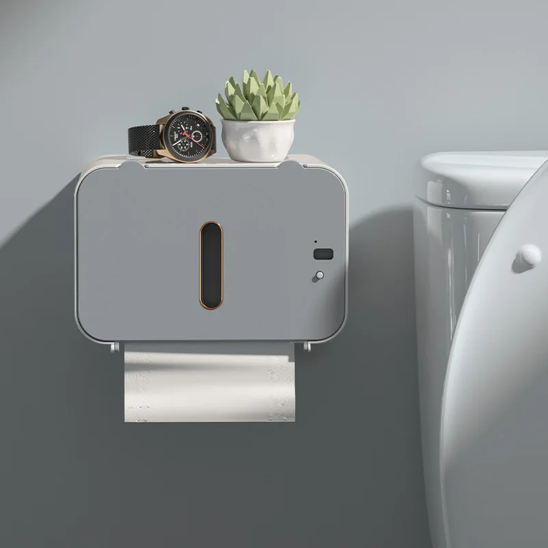 Toilet Paper Holders Intelligent Induction Automatic Paper Output Tissue Box Punch-Free Wall Mounted BathroomToilet Paper Rack