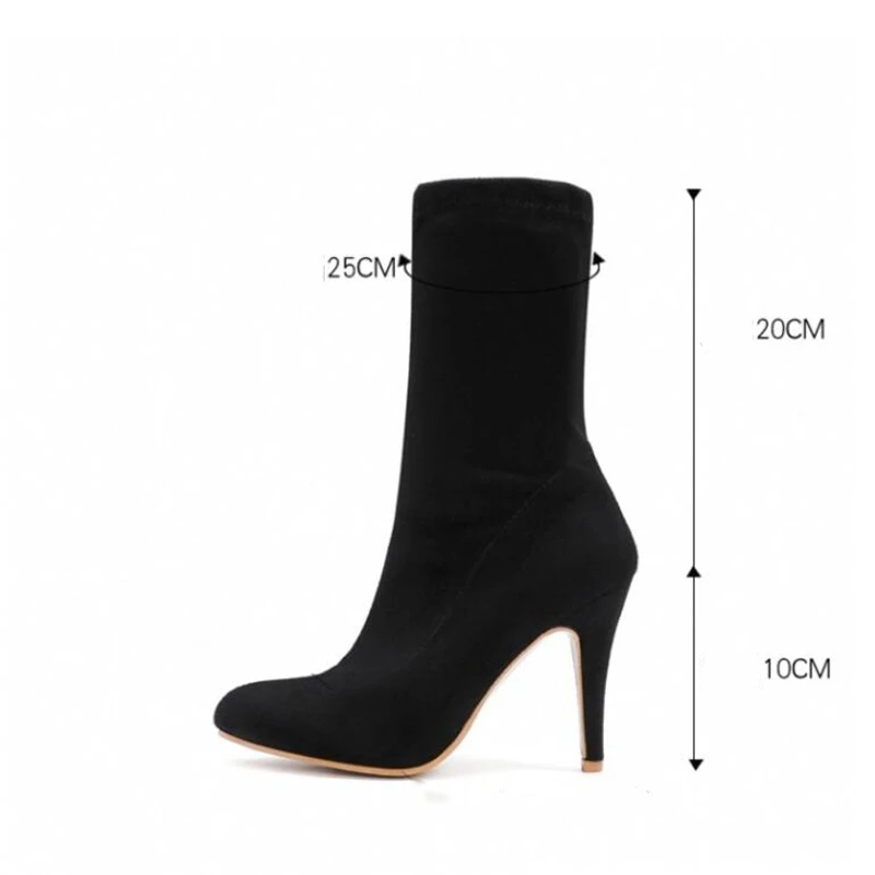 ORCHA LISA 2022 Thigh High Boots Color Over The Knee 9.5cm Purple Pink Big Size 43 14 Long Booties Flock Pointed Toe
